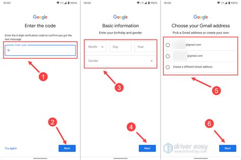 Steps to create your account .
